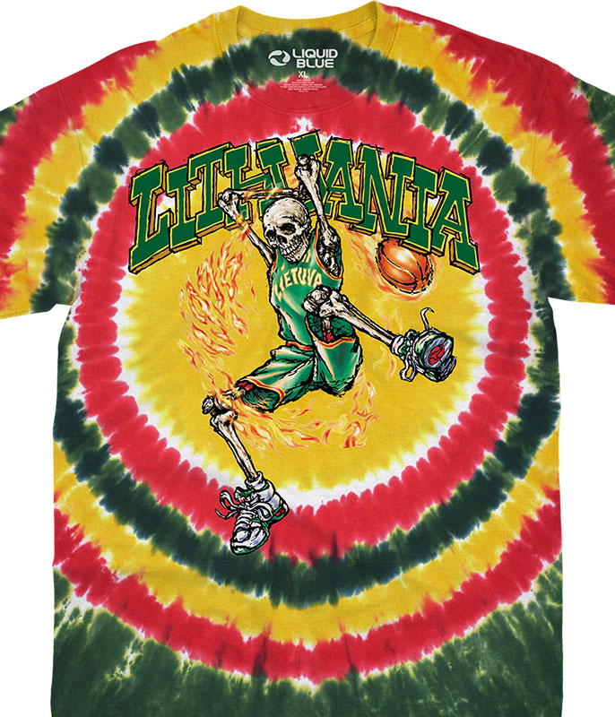 Grateful Dead Lithuania Basketball Tie-Dye T-Shirt