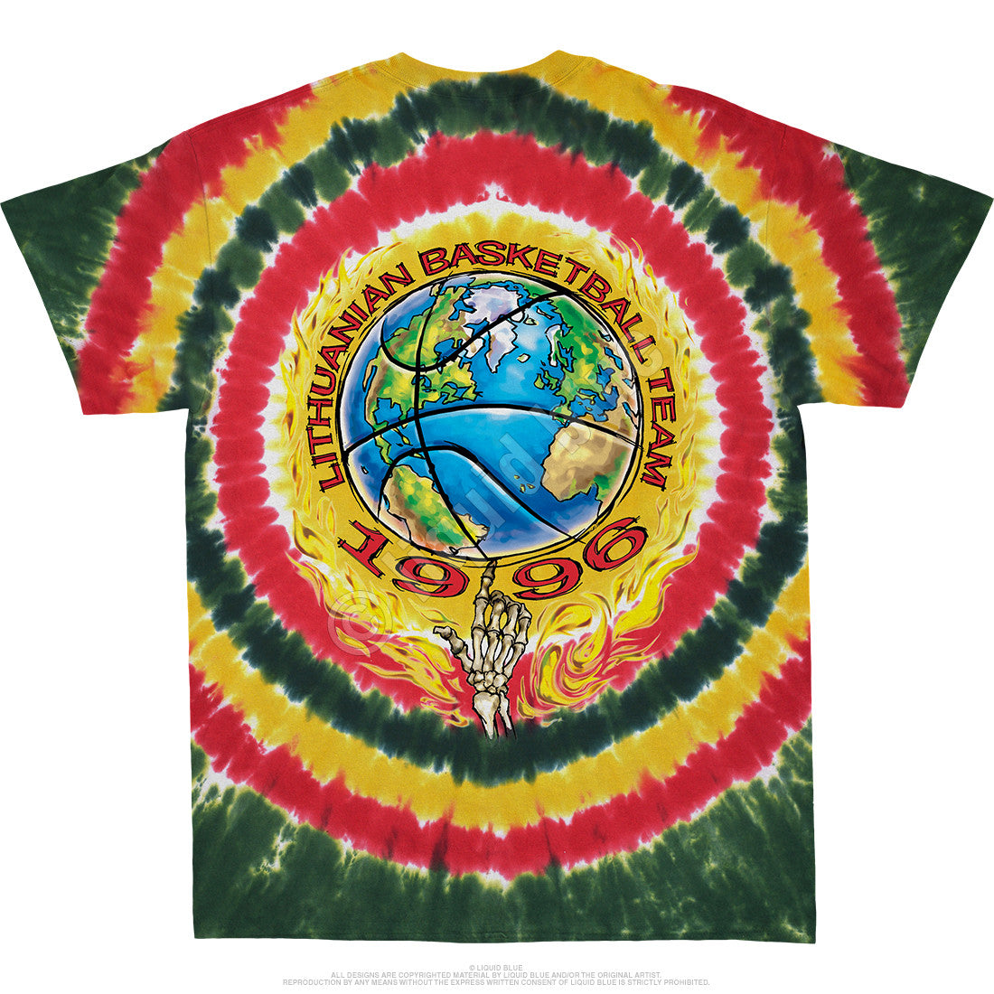 Grateful Dead Lithuania Basketball Tie-Dye T-Shirt