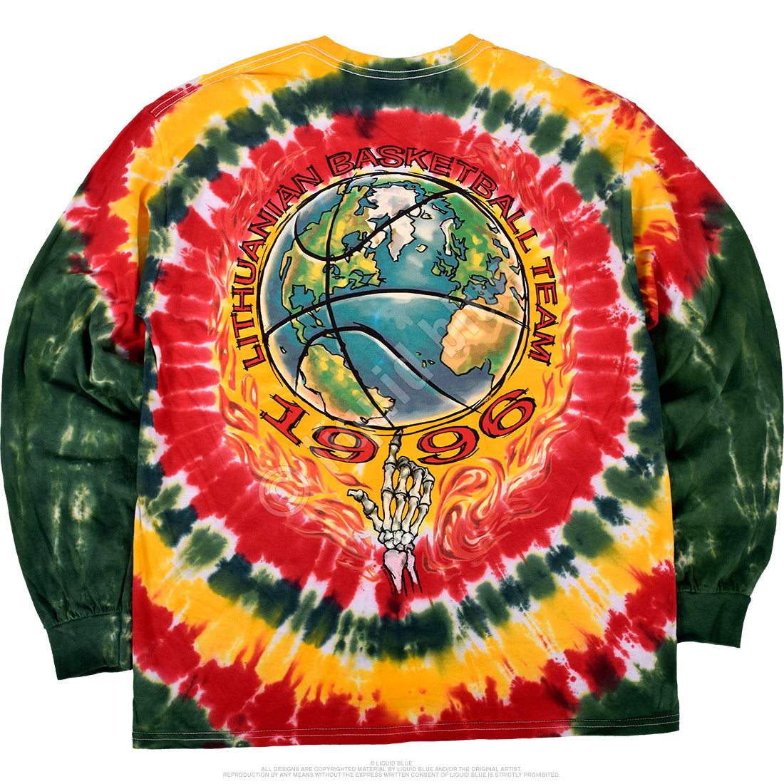 Grateful Dead Lithuania Basketball Tie-Dye Long Sleeve T-Shirt