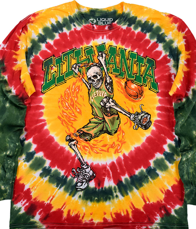 Grateful Dead Lithuania Basketball Tie-Dye Long Sleeve T-Shirt